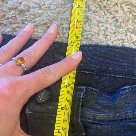 R13 Women’s X Over Slim Jeans in Waxed Black Size 25 Gothic Denim Crossover - Picture 6 of 10